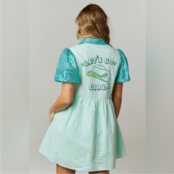 “Let’s Go, Girls!” Sequin short sleeves dress - Picture 2 of 4